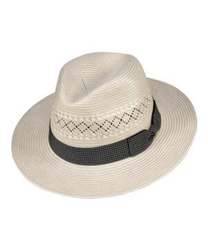 Καπέλο τύπου Panama με γκρι κορδέλα - STAMION
