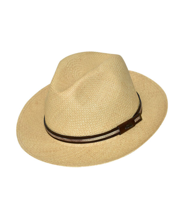 Brisa καπέλο Panama Ιταλίας με δερμάτινη διακόσμηση - STAMION