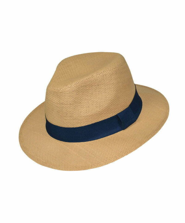 Καπέλο τύπου Panama με μπλε κορδέλα - STAMION